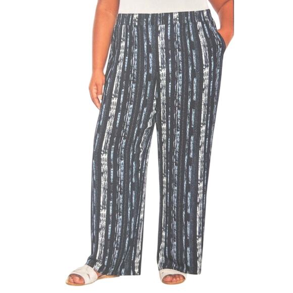 Three Dots Womens Blue Navy Elastic Pull on Pant  Medium - Picture 1 of 4